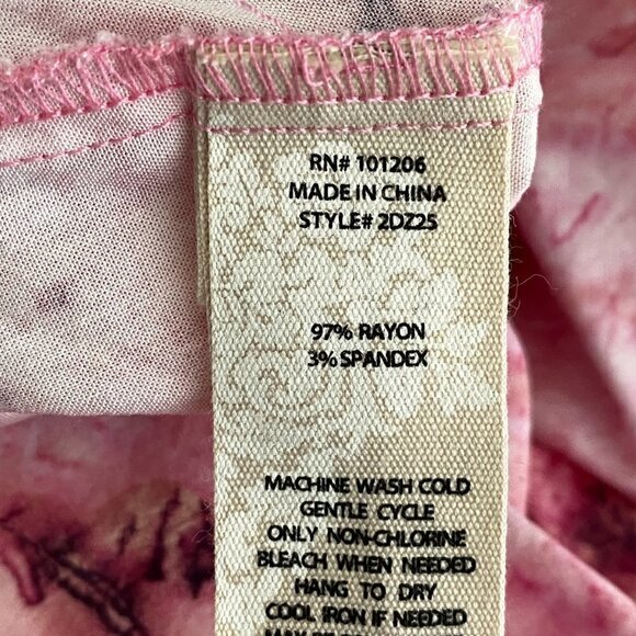 Soft Surroundings Abilene Top Women's Medium 3/4 Sleeve Pink Printed Rayon Blend - Picture 10 of 10